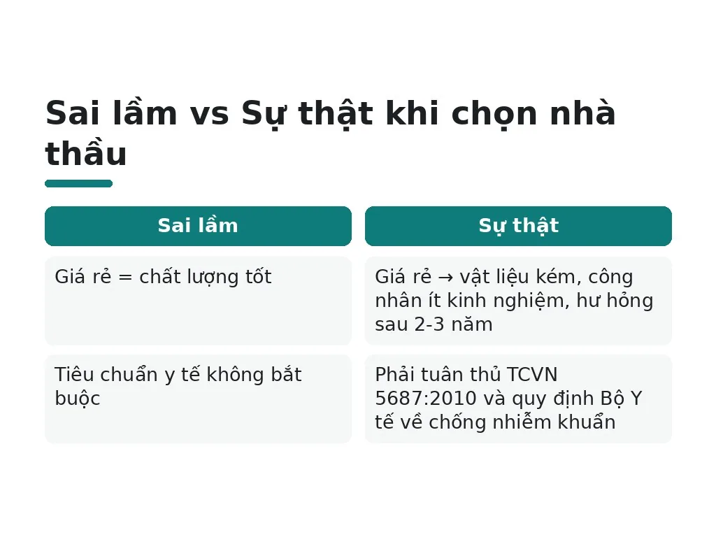 Những hiểu lầm phổ biến khi chọn nhà thầu