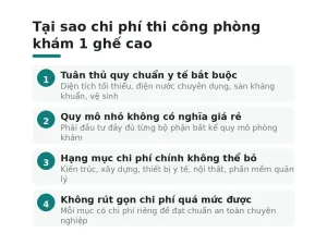 Tại sao chi phí thi công phòng khám 1 ghế cao