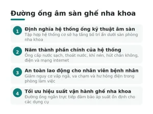 Đường ống âm sàn ghế nha khoa