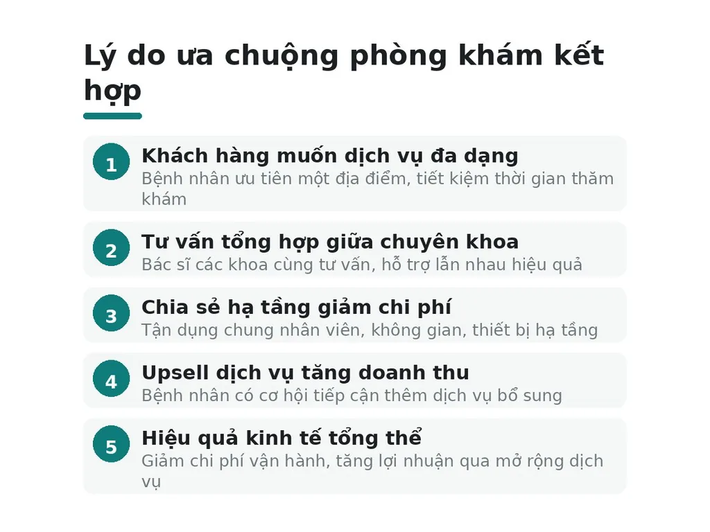 Lý do ưa chuộng phòng khám kết hợp