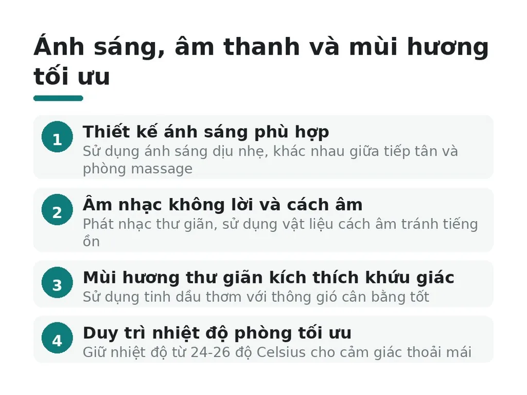 Ánh sáng, âm thanh và mùi hương tối ưu