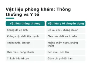 Vật liệu phòng khám: Thông thường vs Y tế